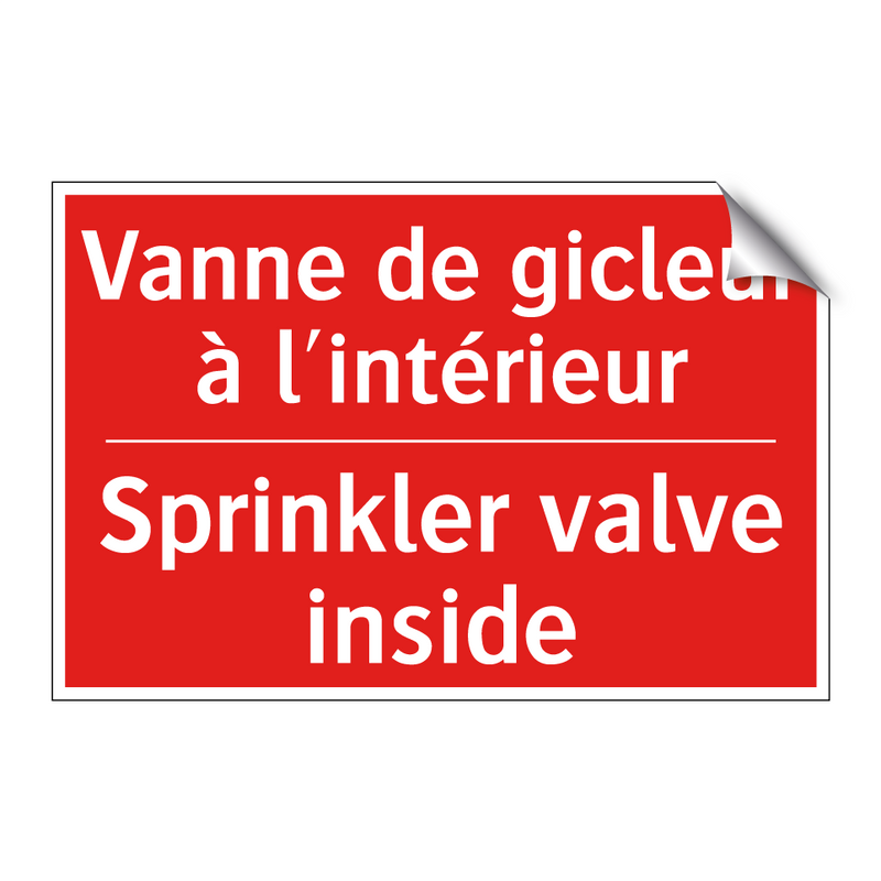 Vanne de gicleur à l'intérieur - Sprinkler valve inside