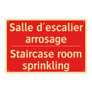 Salle d'escalier arrosage - Staircase room sprinkling