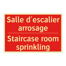 Salle d'escalier arrosage - Staircase room sprinkling