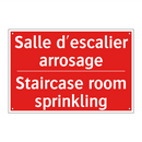 Salle d'escalier arrosage - Staircase room sprinkling