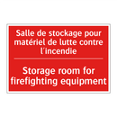 Salle de stockage pour matériel /.../ - Storage room for firefighting /.../