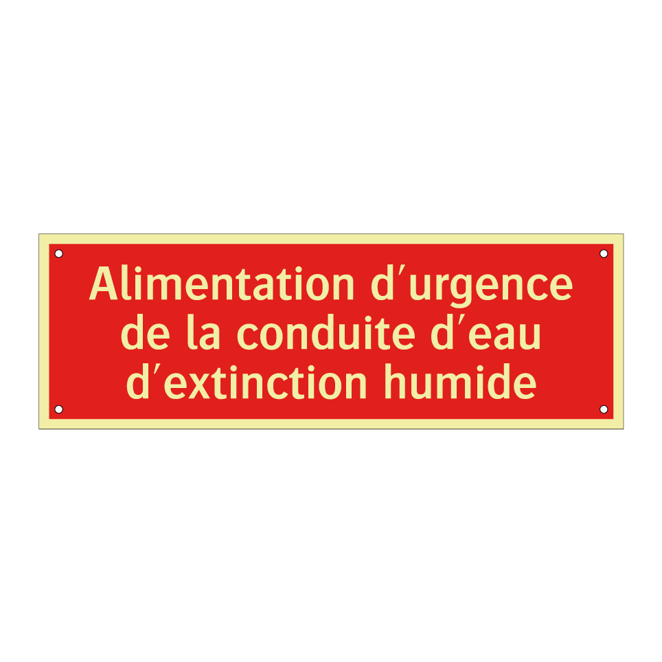 Alimentation d'urgence de la conduite d'eau d'extinction humide