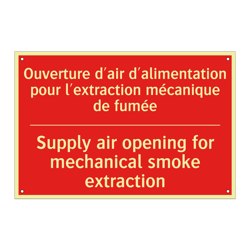 Ouverture d'air d'alimentation /.../ - Supply air opening for mechanical /.../