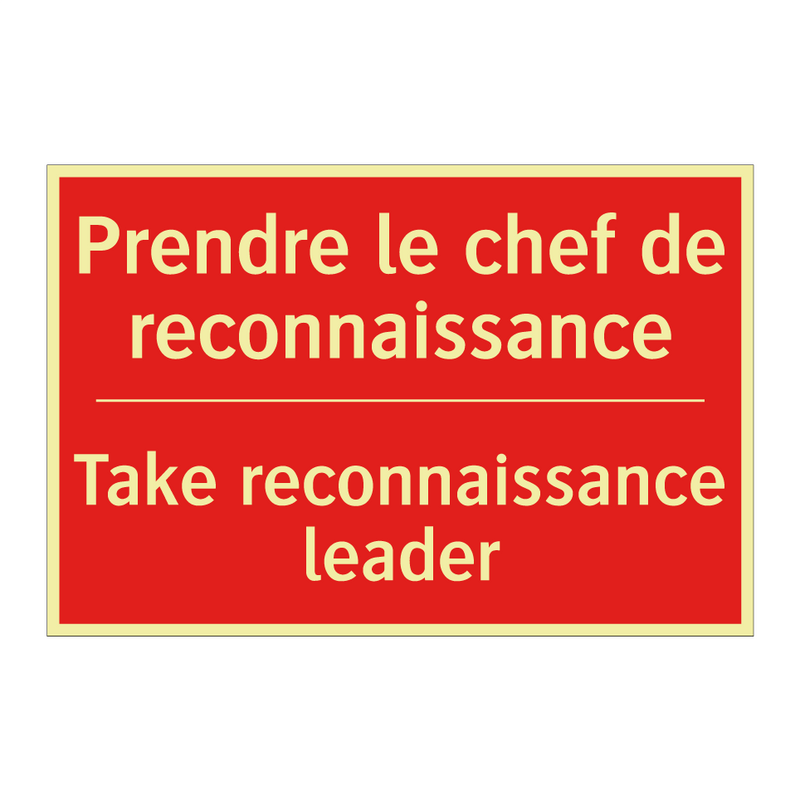 Prendre le chef de reconnaissance /.../ - Take reconnaissance leader