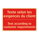 Texte selon les exigences du client /.../ - Text according to customer requirements /.../