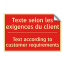 Texte selon les exigences du client /.../ - Text according to customer requirements /.../