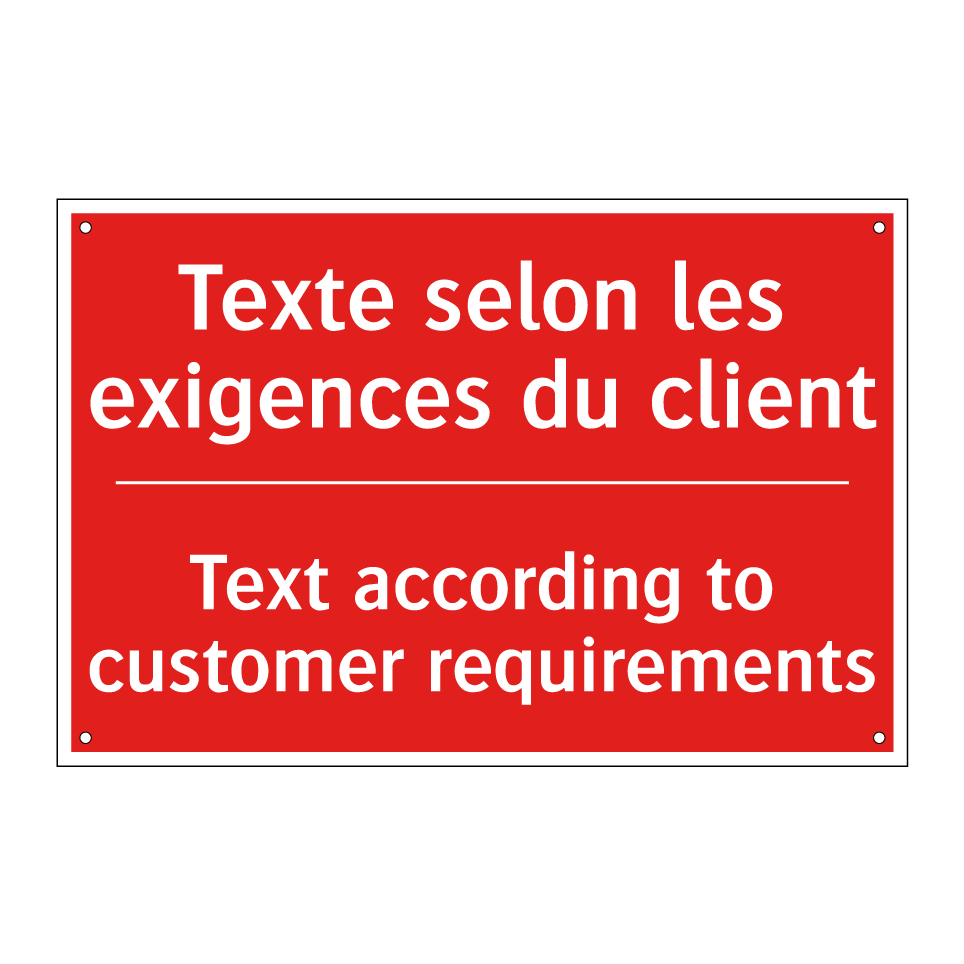 Texte selon les exigences du client /.../ - Text according to customer requirements /.../