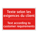 Texte selon les exigences du client /.../ - Text according to customer requirements /.../