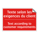 Texte selon les exigences du client /.../ - Text according to customer requirements /.../