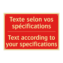 Texte selon vos spécifications - Text according to your specifications /.../