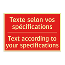 Texte selon vos spécifications - Text according to your specifications /.../