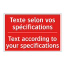 Texte selon vos spécifications - Text according to your specifications /.../
