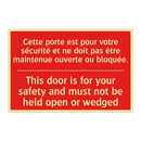 Cette porte est pour votre sécurité /.../ - This door is for your safety and /.../