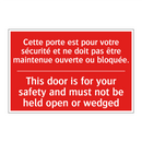 Cette porte est pour votre sécurité /.../ - This door is for your safety and /.../