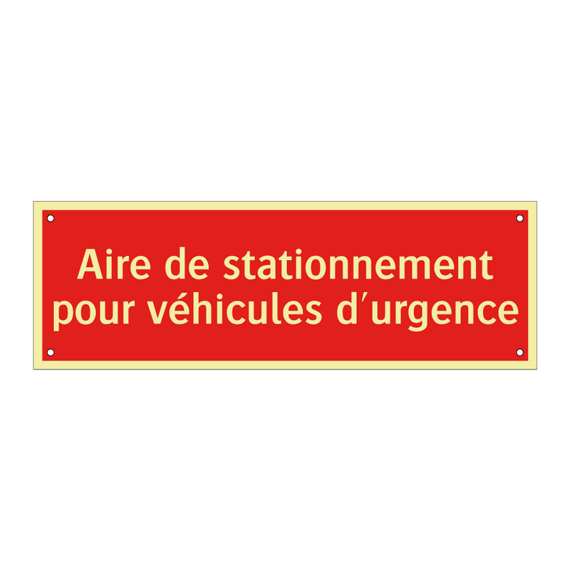 Aire de stationnement pour véhicules d'urgence