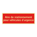 Aire de stationnement pour véhicules d'urgence
