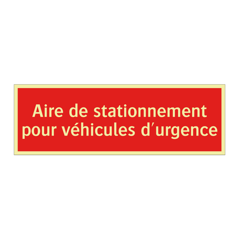 Aire de stationnement pour véhicules d'urgence