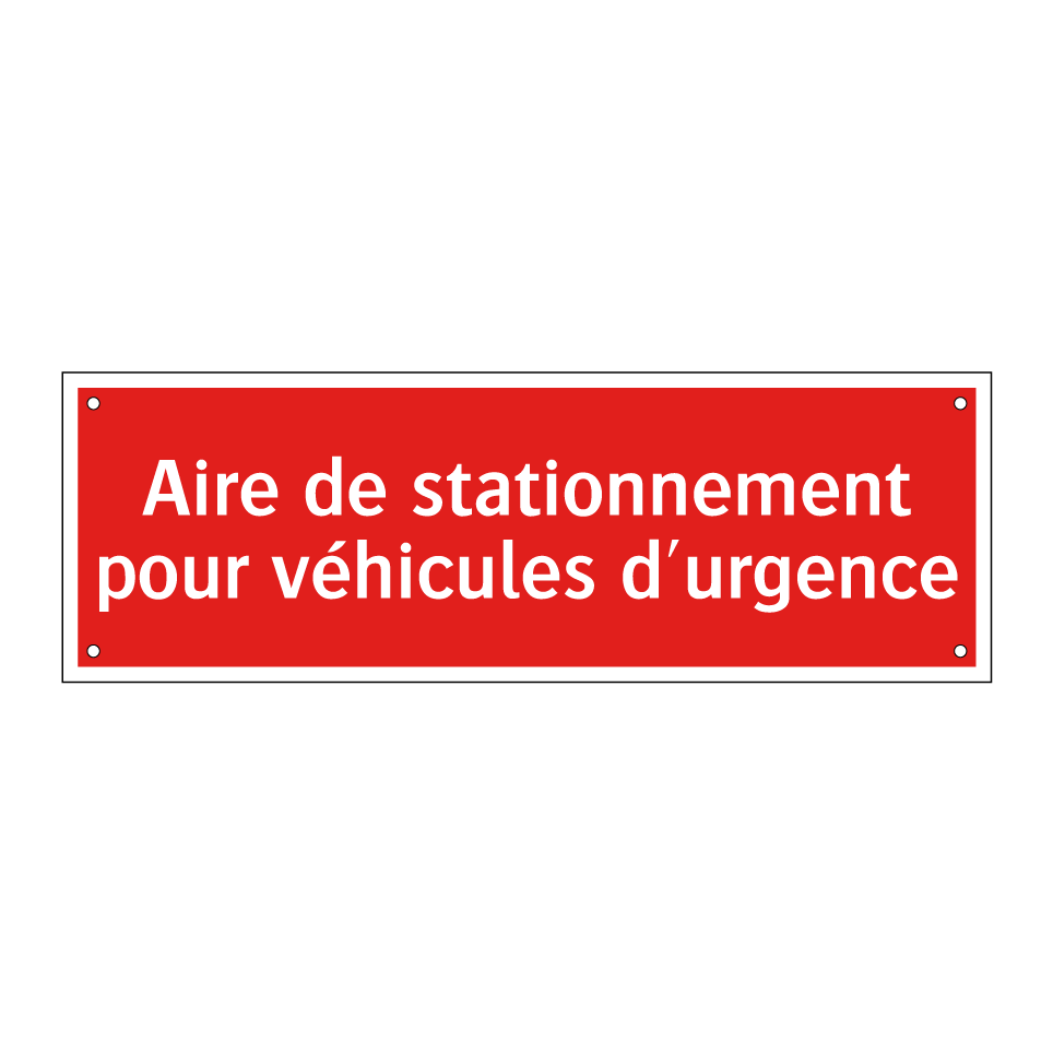 Aire de stationnement pour véhicules d'urgence