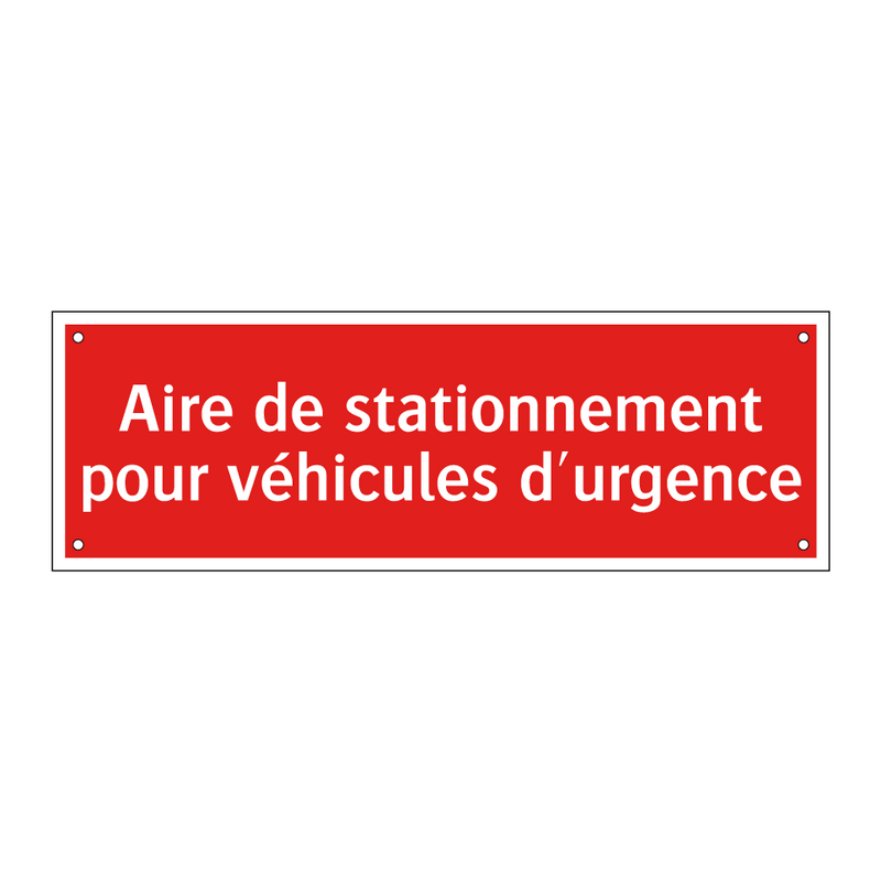Aire de stationnement pour véhicules d'urgence