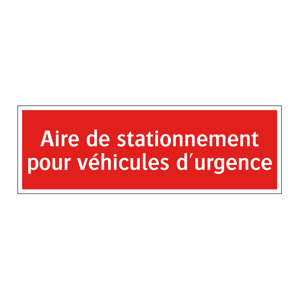 Aire de stationnement pour véhicules d'urgence