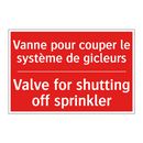 Vanne pour couper le système de /.../ - Valve for shutting off sprinkler /.../