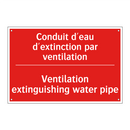 Conduit d'eau d'extinction par /.../ - Ventilation extinguishing water /.../