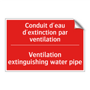 Conduit d'eau d'extinction par /.../ - Ventilation extinguishing water /.../