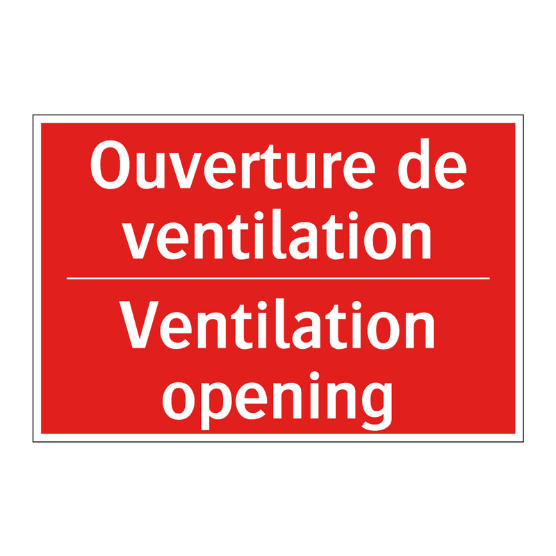 Ouverture de ventilation - Ventilation opening