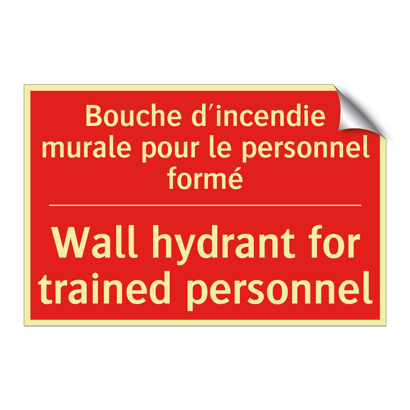 Bouche d'incendie murale pour /.../ - Wall hydrant for trained personnel /.../