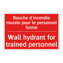 Bouche d'incendie murale pour /.../ - Wall hydrant for trained personnel /.../