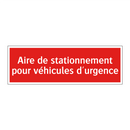 Aire de stationnement pour véhicules d'urgence