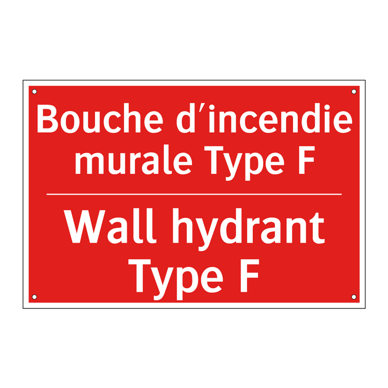 Bouche d'incendie murale Type /.../ - Wall hydrant Type F