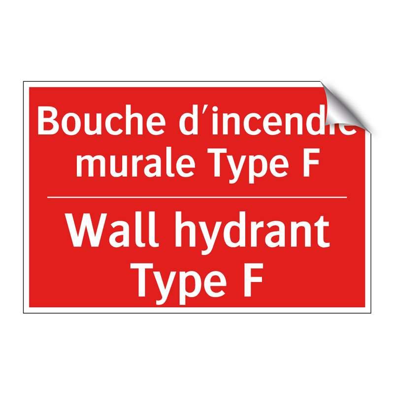 Bouche d'incendie murale Type /.../ - Wall hydrant Type F