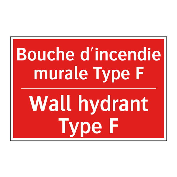 Bouche d'incendie murale Type /.../ - Wall hydrant Type F