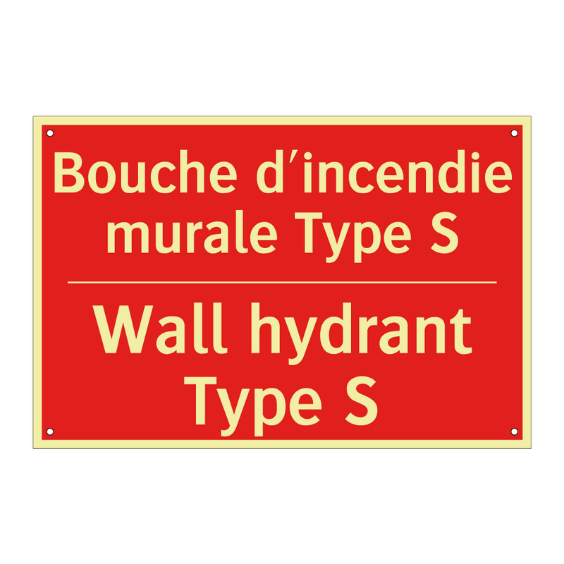 Bouche d'incendie murale Type /.../ - Wall hydrant Type S