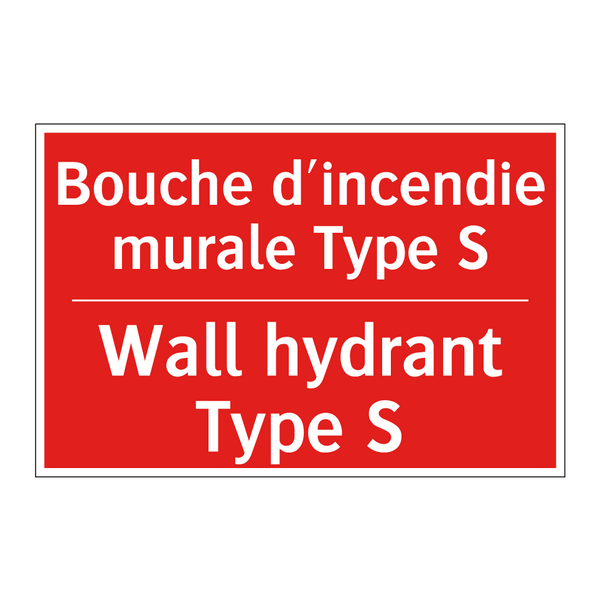 Bouche d'incendie murale Type /.../ - Wall hydrant Type S