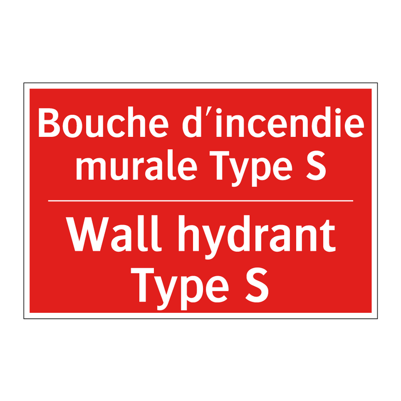 Bouche d'incendie murale Type /.../ - Wall hydrant Type S