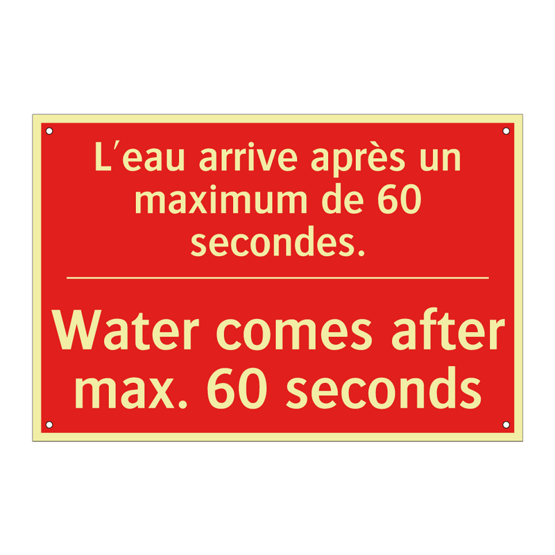 L'eau arrive après un maximum /.../ - Water comes after max. 60 seconds /.../