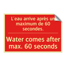 L'eau arrive après un maximum /.../ - Water comes after max. 60 seconds /.../