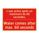 L'eau arrive après un maximum /.../ - Water comes after max. 60 seconds /.../