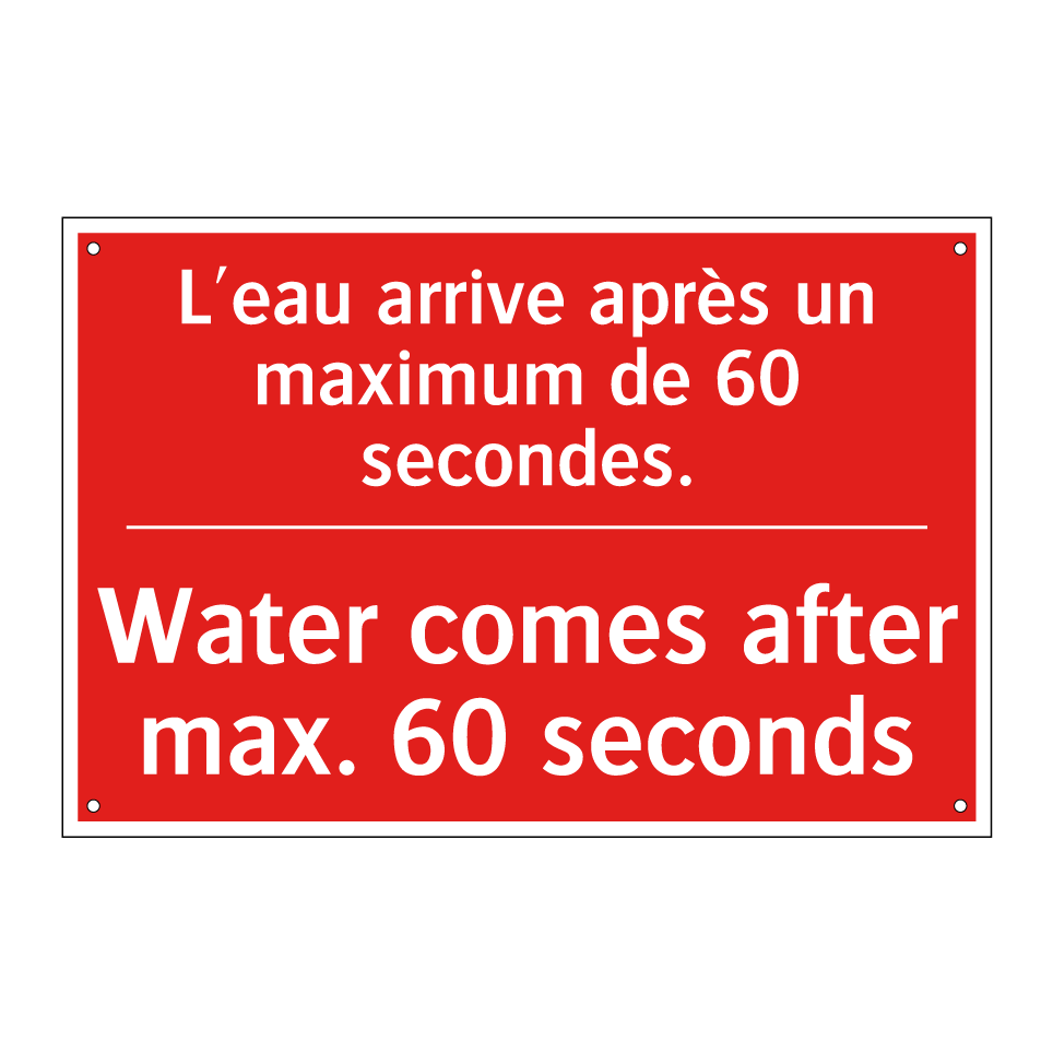 L'eau arrive après un maximum /.../ - Water comes after max. 60 seconds /.../