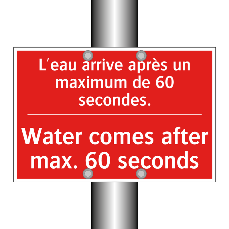 L'eau arrive après un maximum /.../ - Water comes after max. 60 seconds /.../