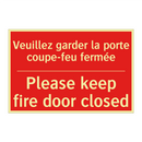 Veuillez garder la porte coupe-feu /.../ - Please keep fire door closed