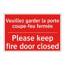 Veuillez garder la porte coupe-feu /.../ - Please keep fire door closed