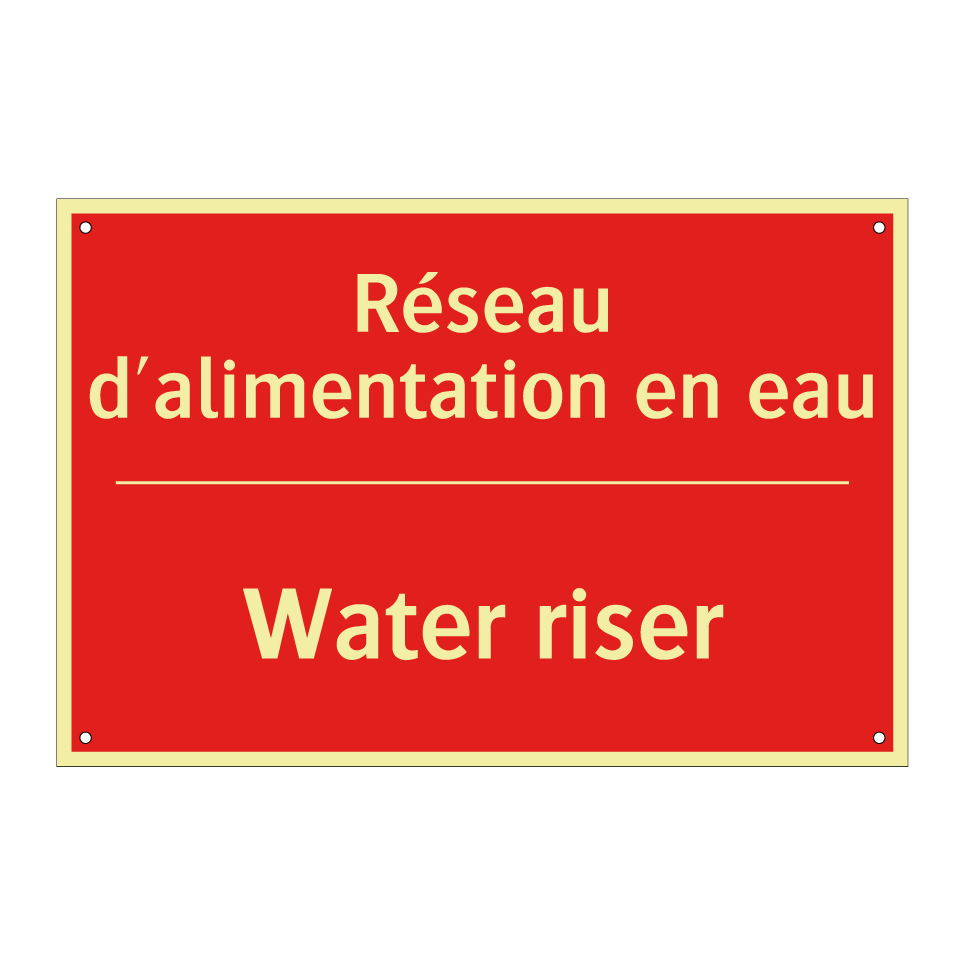 Réseau d'alimentation en eau - Water riser
