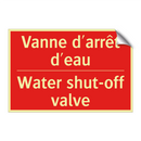 Vanne d'arrêt d'eau - Water shut-off valve