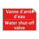Vanne d'arrêt d'eau - Water shut-off valve
