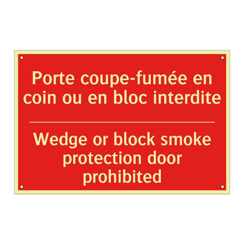 Porte coupe-fumée en coin ou en /.../ - Wedge or block smoke protection /.../