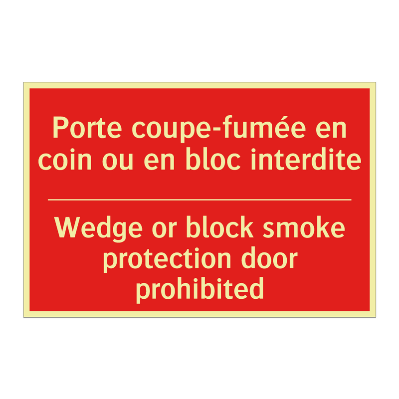Porte coupe-fumée en coin ou en /.../ - Wedge or block smoke protection /.../