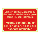 Coincer, obstruer, attacher ou /.../ - Wedge, obstruct, tie or similar /.../
